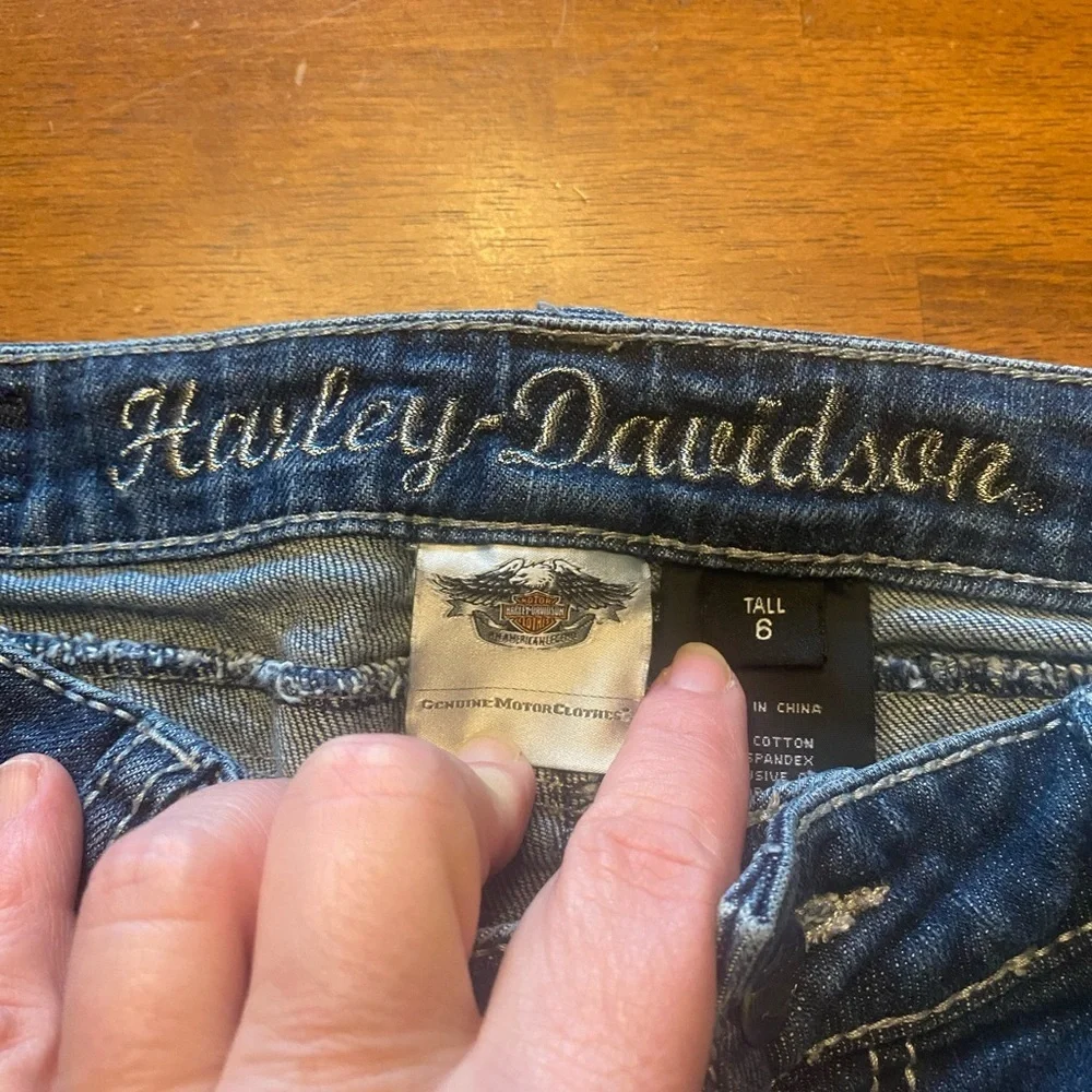 VTG Harley-Davidson Women's Embellished Dark Wash Bootcut Jeans